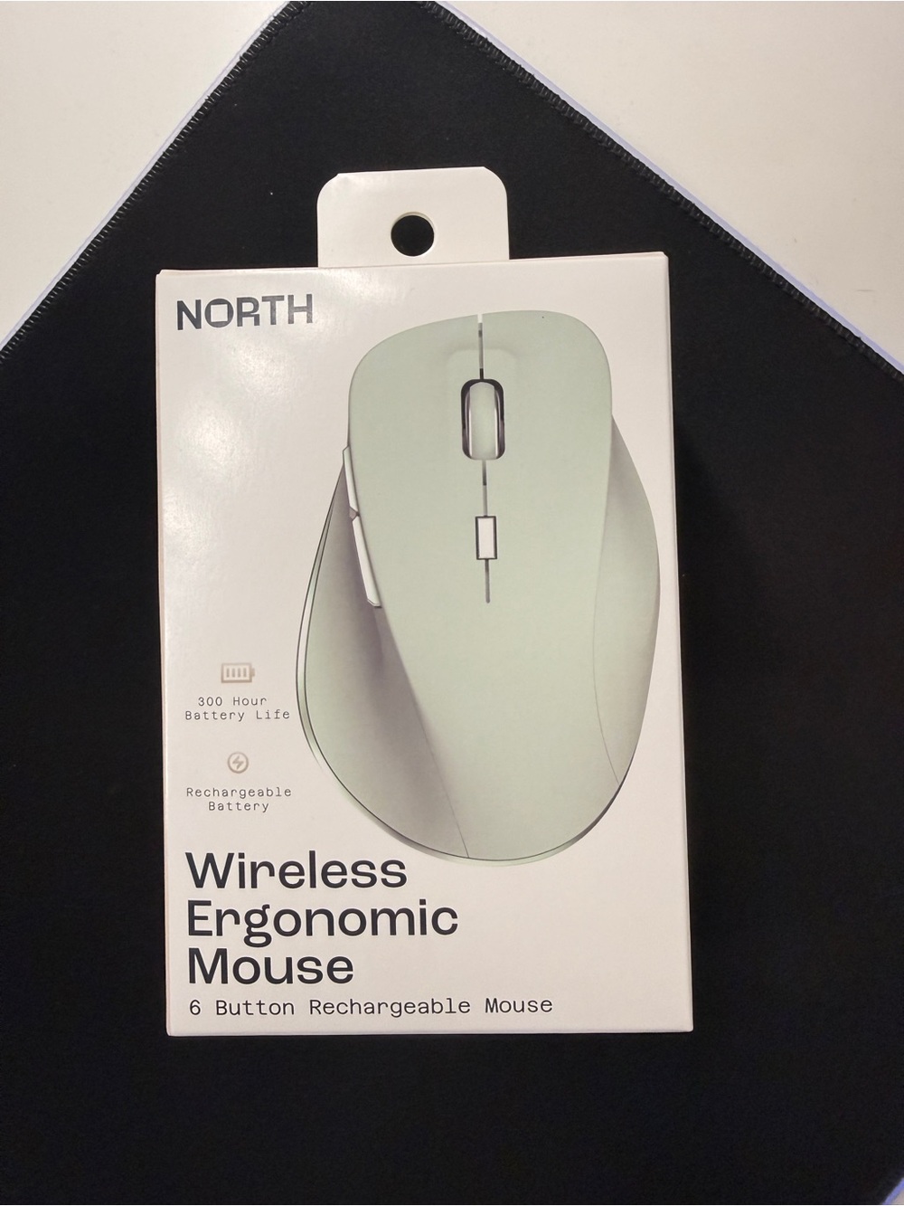 NORTH Wireless Ergonomic Mouse 6 Button Rechargeable Sage Green OS Unisex
